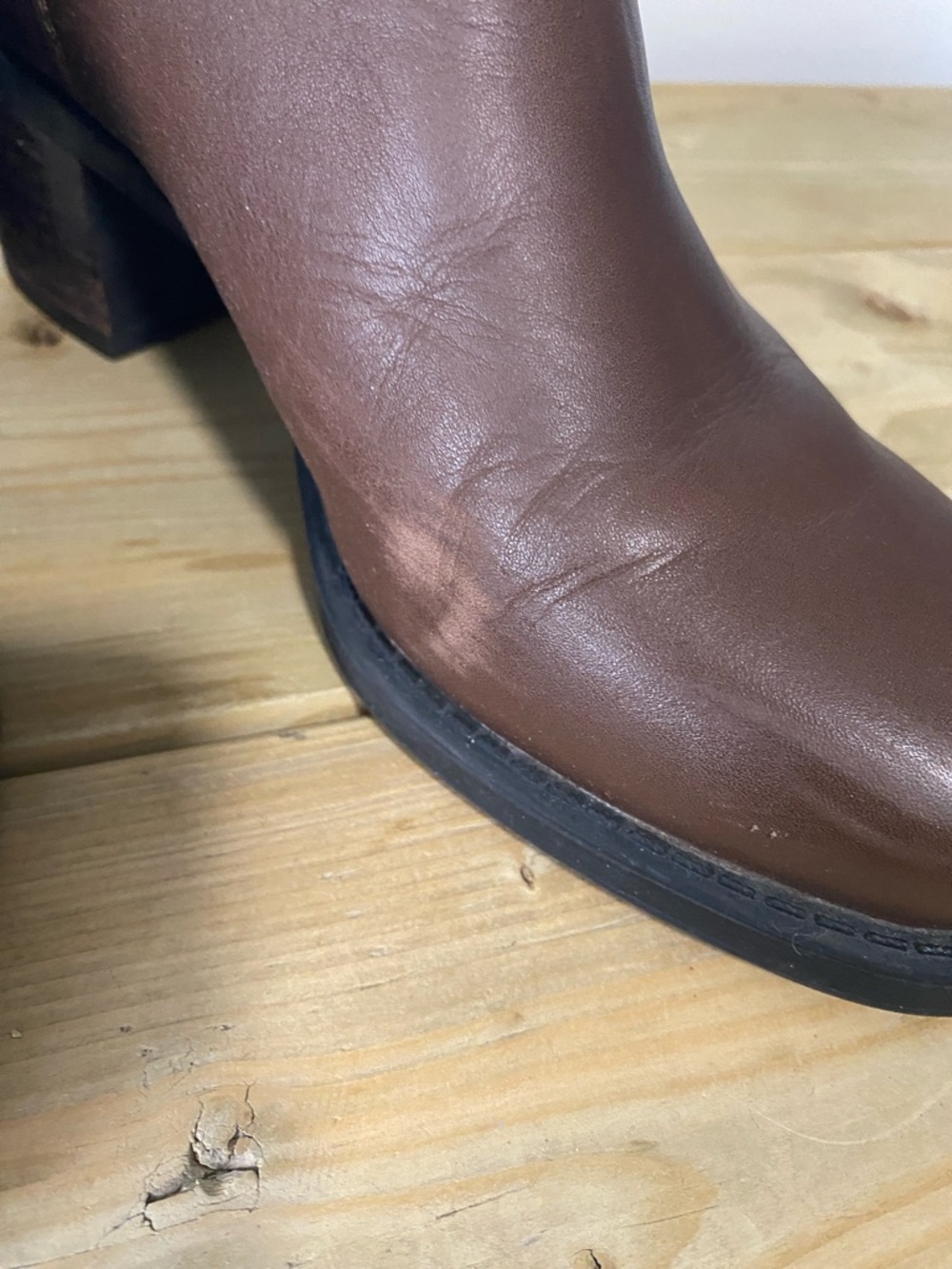Cougar Fargo Brown Leather Chelsea Block Heel Ankle Boots 9M - Picture 8 of 12